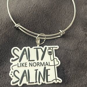 Salty Like Normal Saline bracelet - White & Black